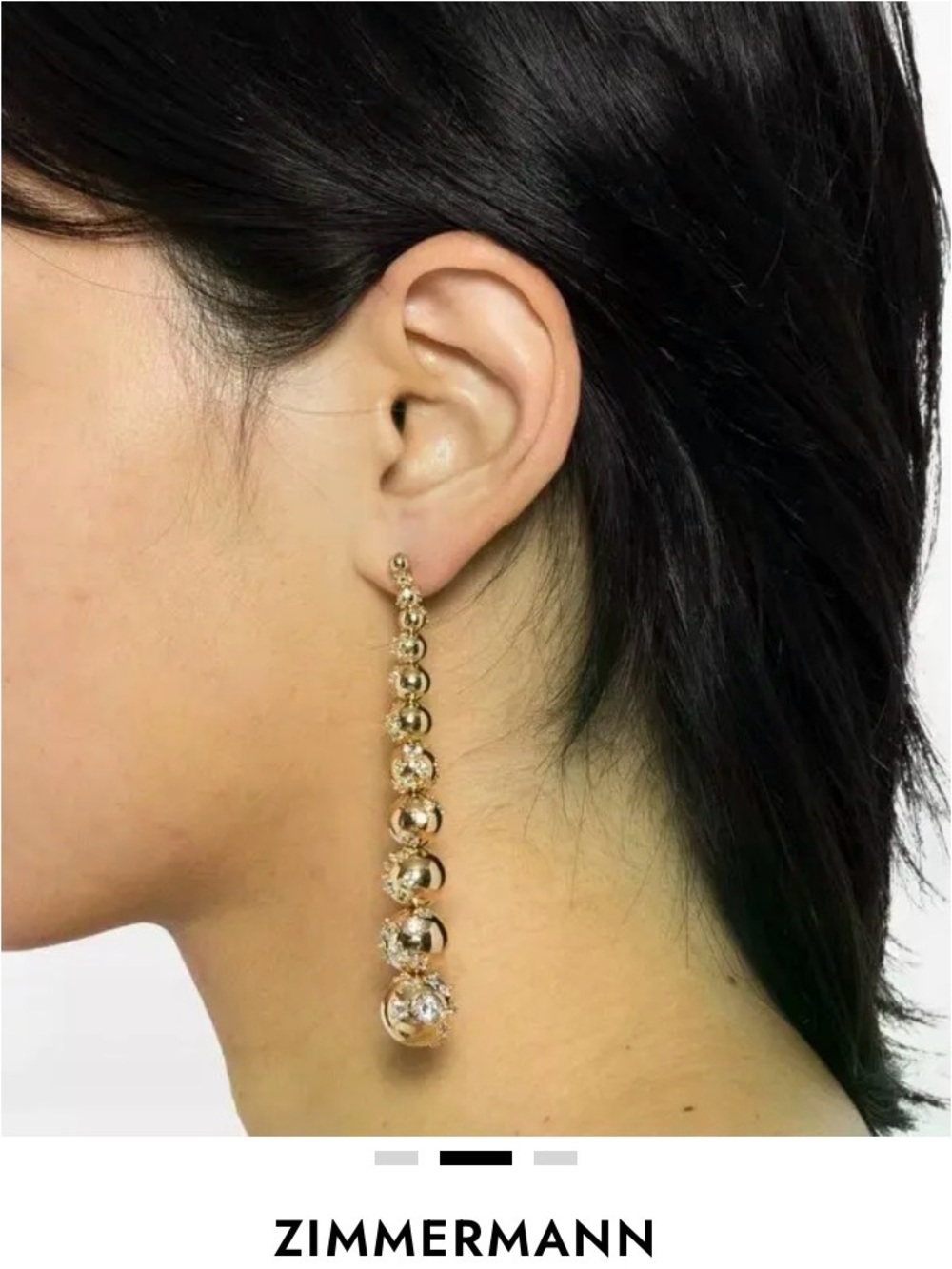 Zimmermann Gold Beaded and Crystal Drop Earrings